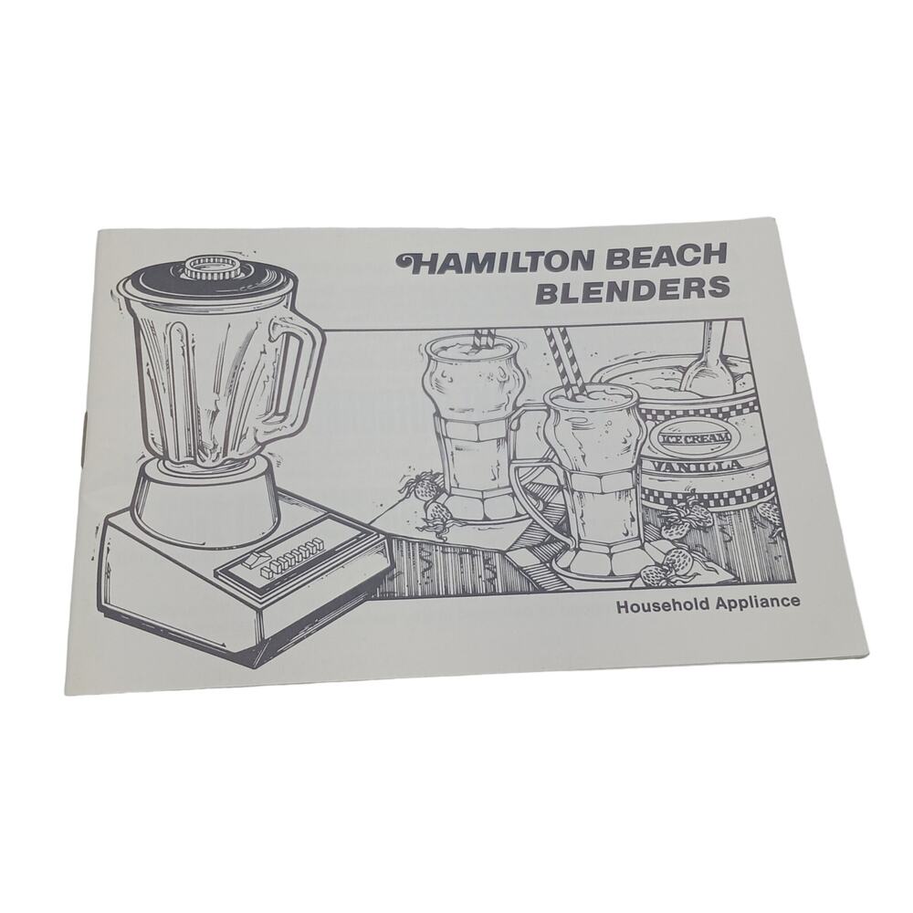 Vintage Booklet Hamilton Beach Blenders with Recipes Manual